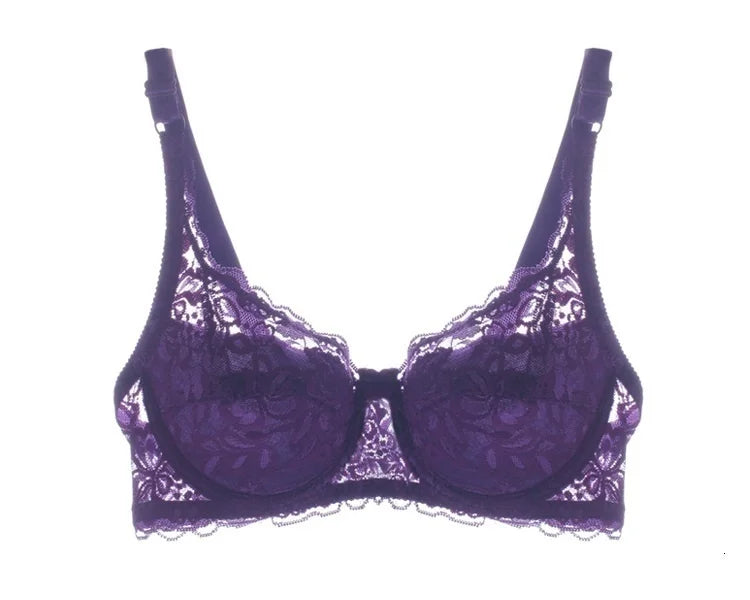 Bravellea Sexy Lace Flower Bra - Transparent Push-Up Bralette 2 Styles