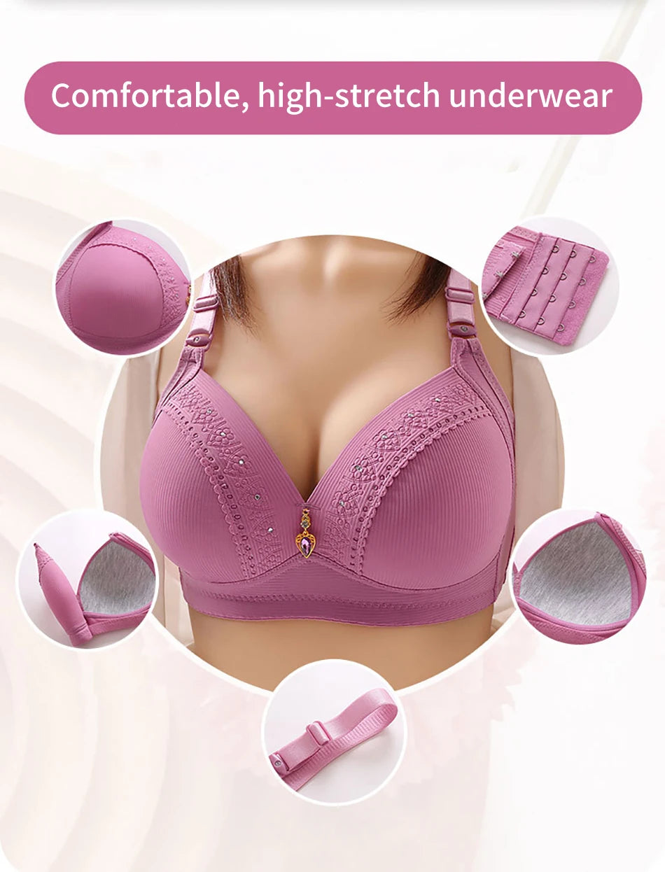 Bravellea Plus Size Nursing Bra - Wireless Side Gather Full Cup Support