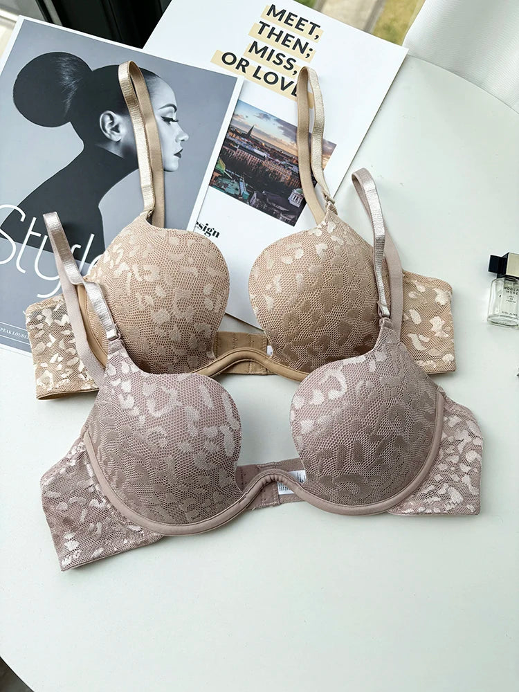 Bravellea Large Size Underwire Bra 95CD - Thin Cup Push-Up Deep U Invisible