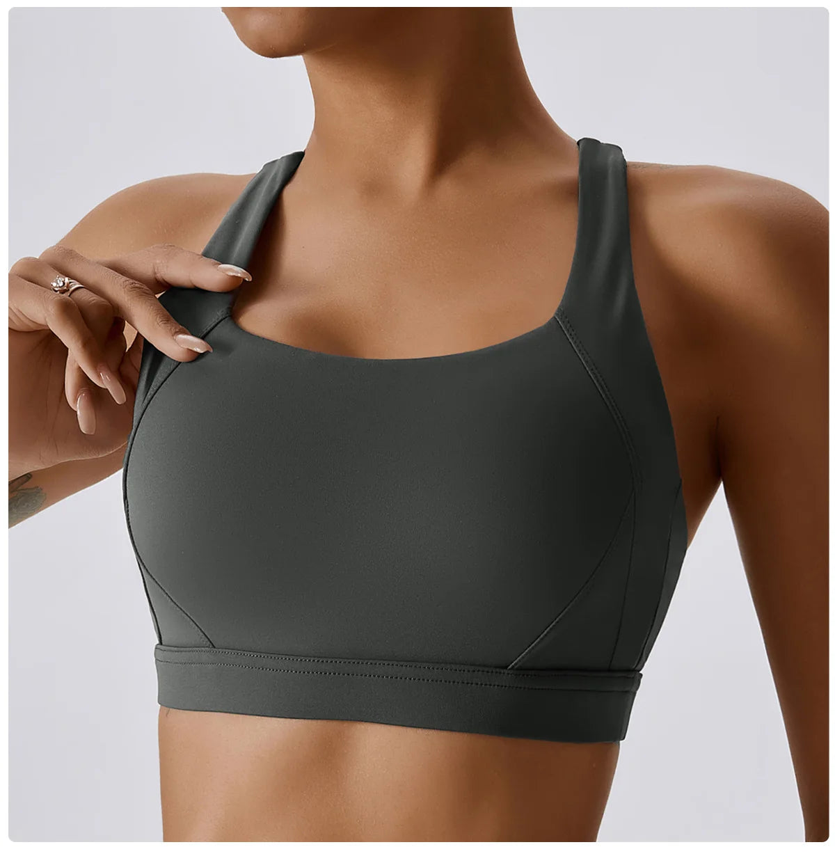 Bravellea Crossed Shoulder Strap Sports Bra - Summer Yoga Running Top