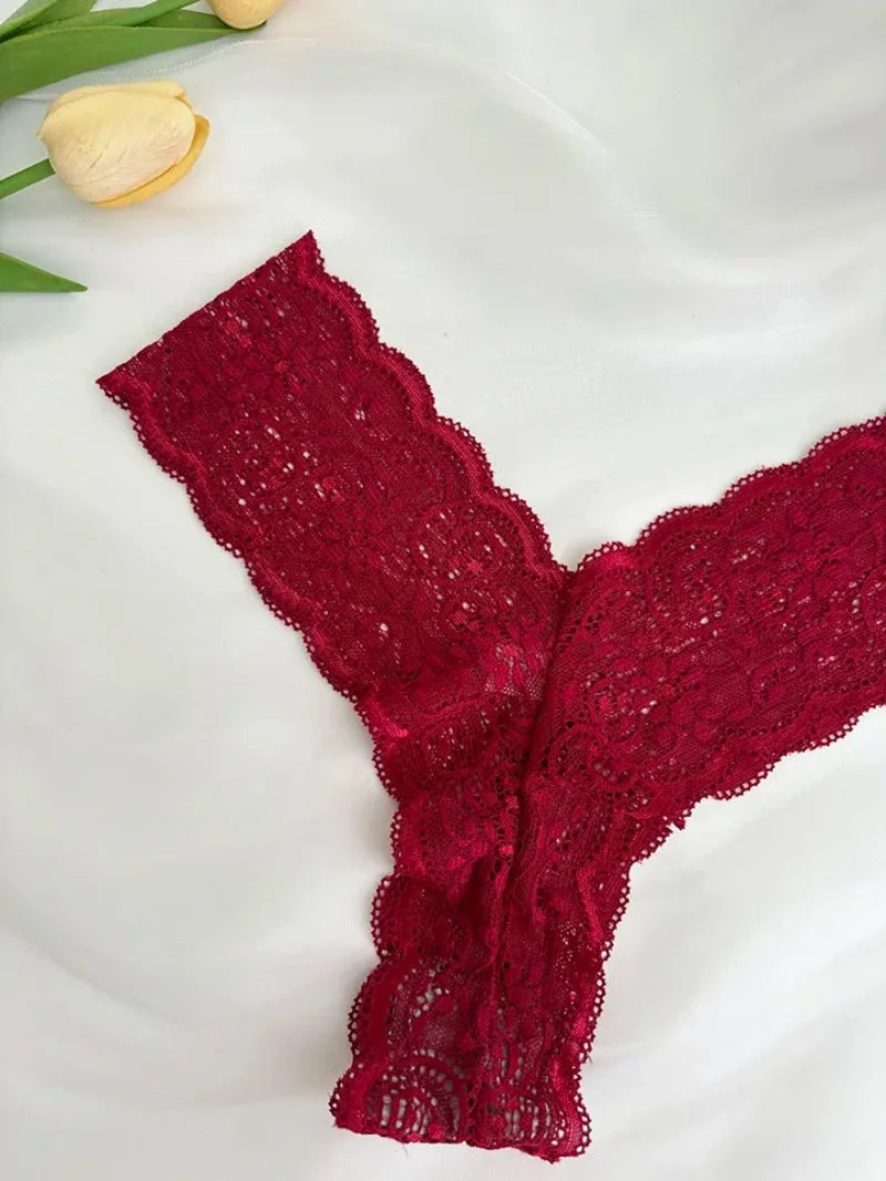 Bravellea Personalized Crystal Name Thong - Custom Text Lace G-String Gift
