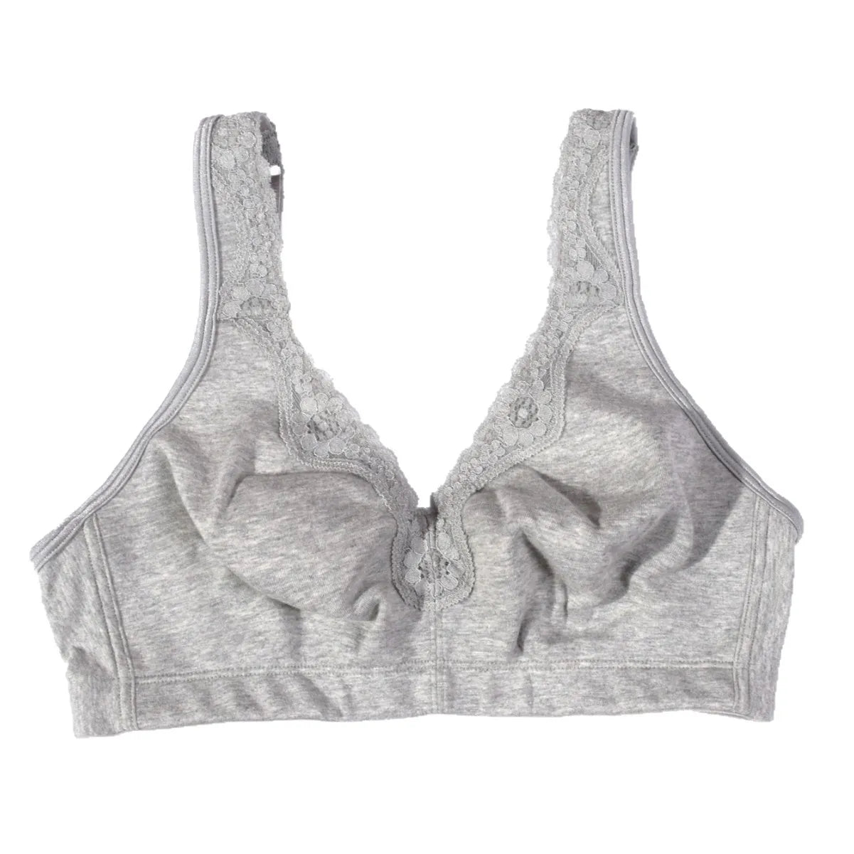 Bravellea Plus Size Cotton Full Cup Bra - Breathable Lace Trim B-F Cup