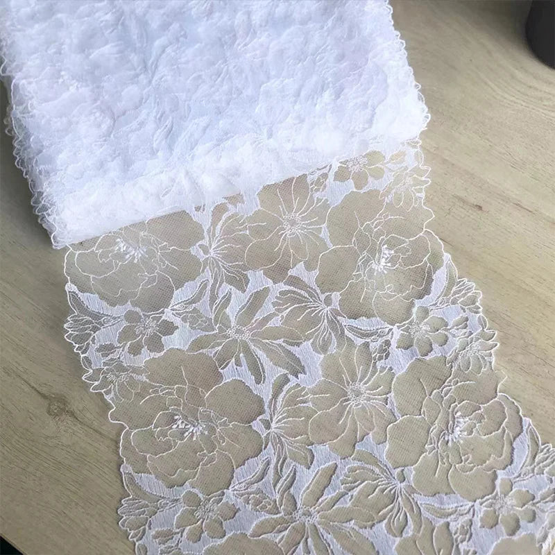 Bravellea Embroidered Tulle Trim 1 Yard - Soft Mesh Lace for Lingerie Crafts