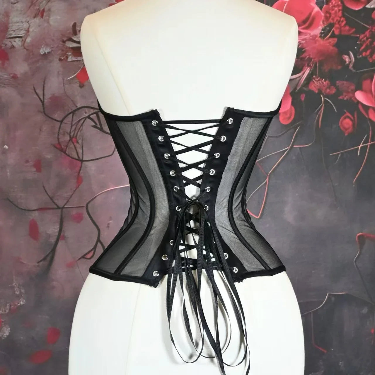 Bravellea Corset Bustier with Bra - Transparent Mesh Wedding Body Shaper