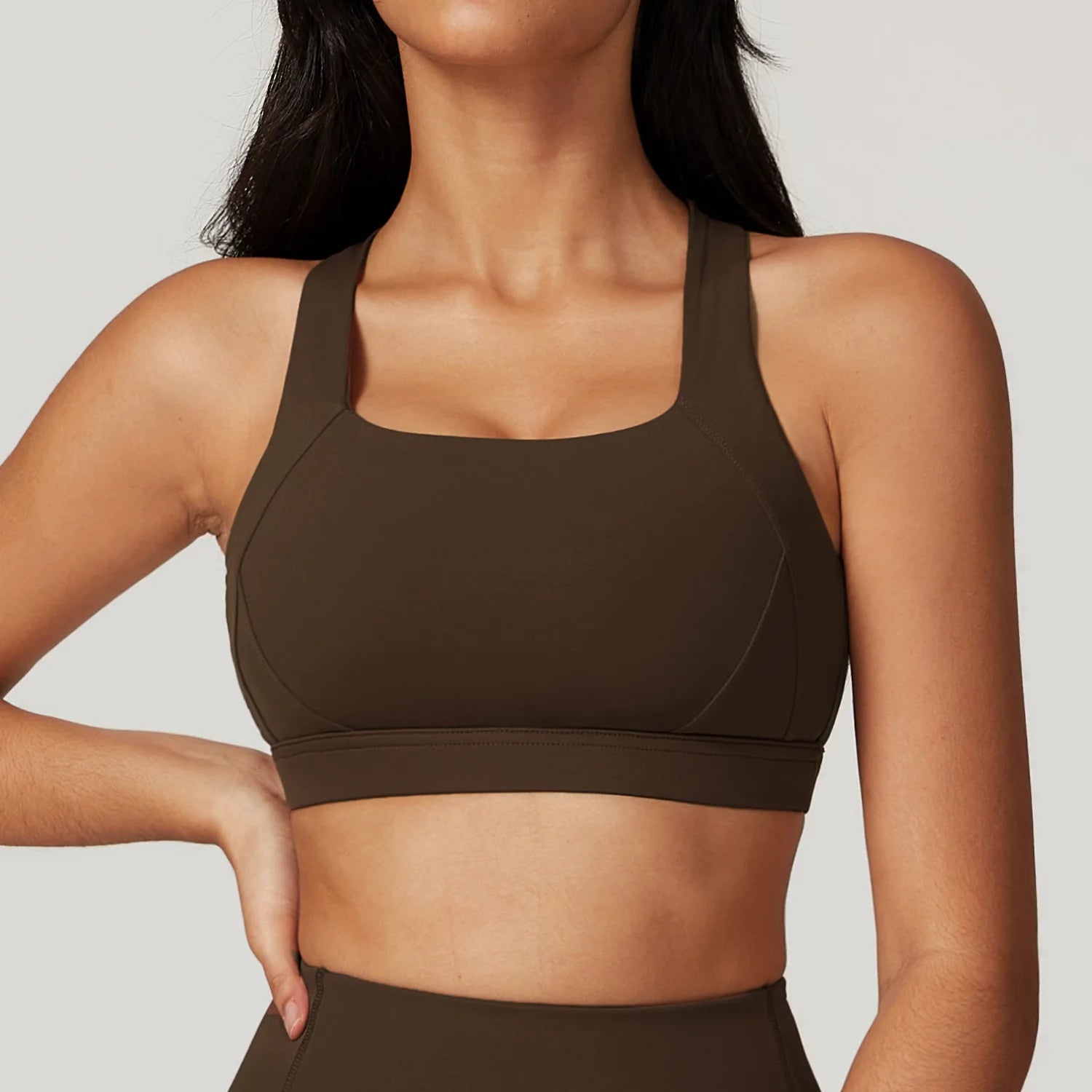 Bravellea Crossed Shoulder Strap Sports Bra - Summer Yoga Running Top