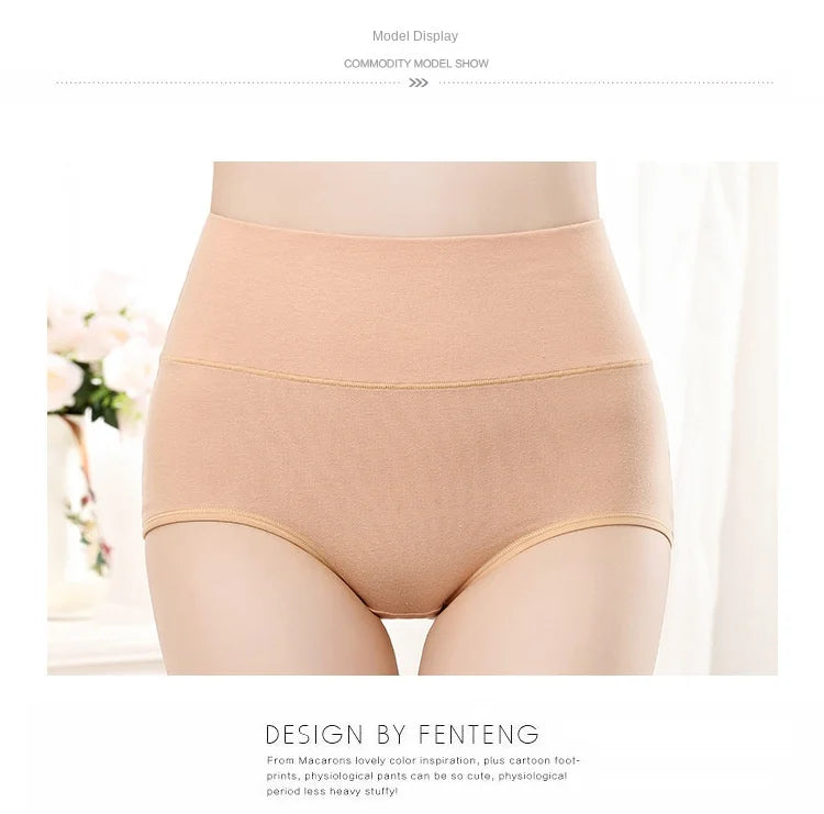 Bravellea Cotton Shaping Panties 4-Pack - High Waist Body Slim Briefs Plus Size.