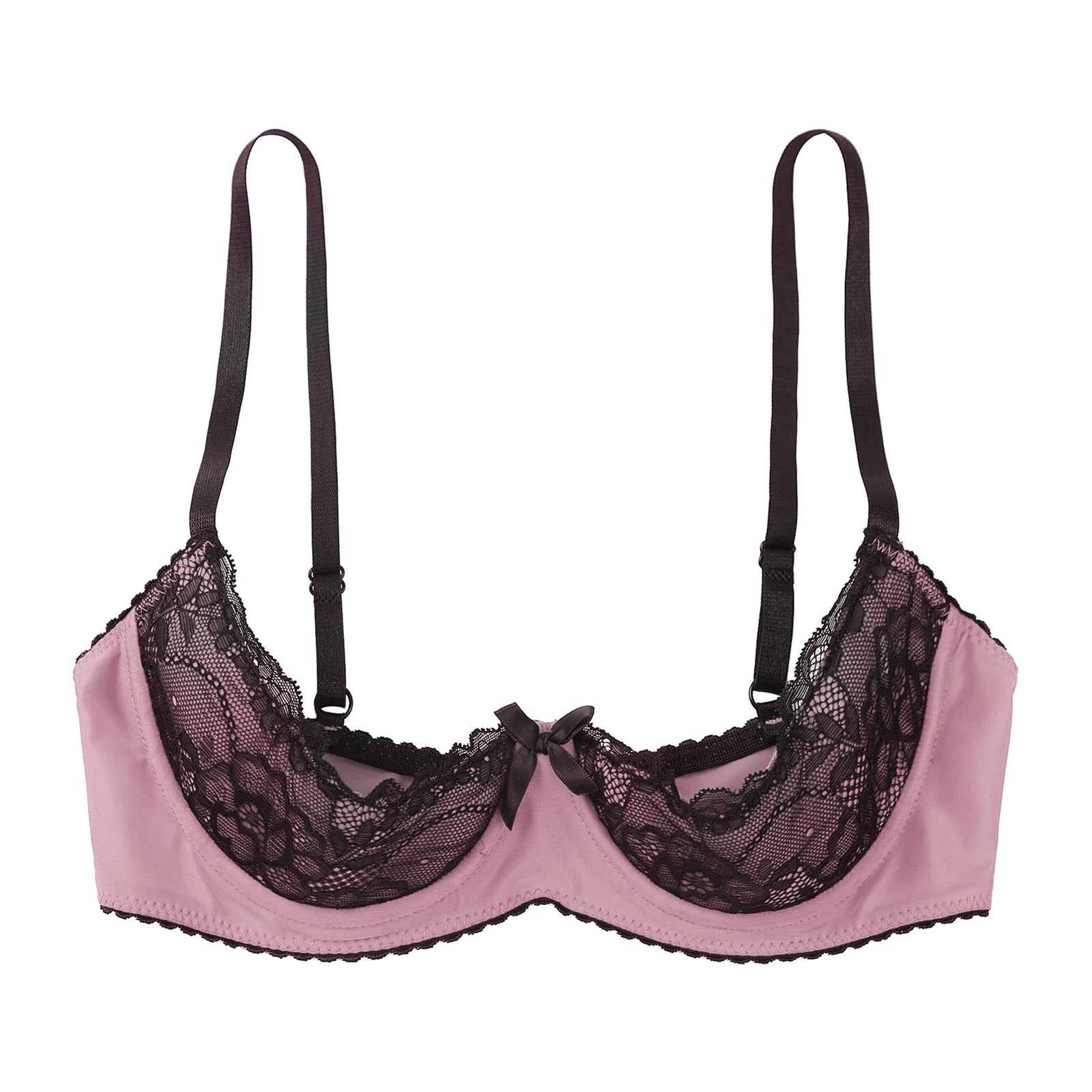 Bravellea Sexy Lace Underwire Bra - Half Cup Push-Up Floral Brassiere