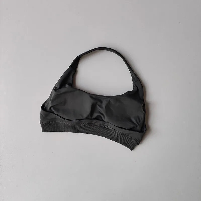 Bravellea Shockproof Seamless Sports Bra - Padded Backless Workout Top