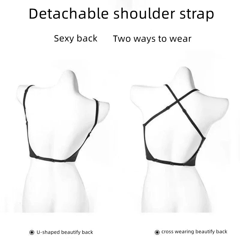 Bravellea Invisible Backless Lift-Up Bra - Deep U Plunge Seamless for Summer
