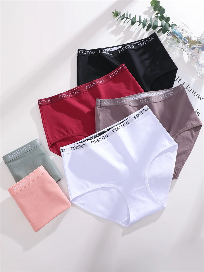 Bravellea Cotton Panties 6-Pack - Seamless High Waist Breathable Briefs Plus Size.