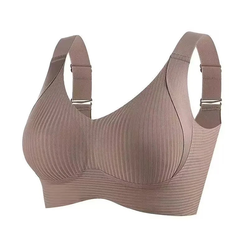 Bravellea Large Size Seamless Bra - Soft Gathering Wireless Breathable