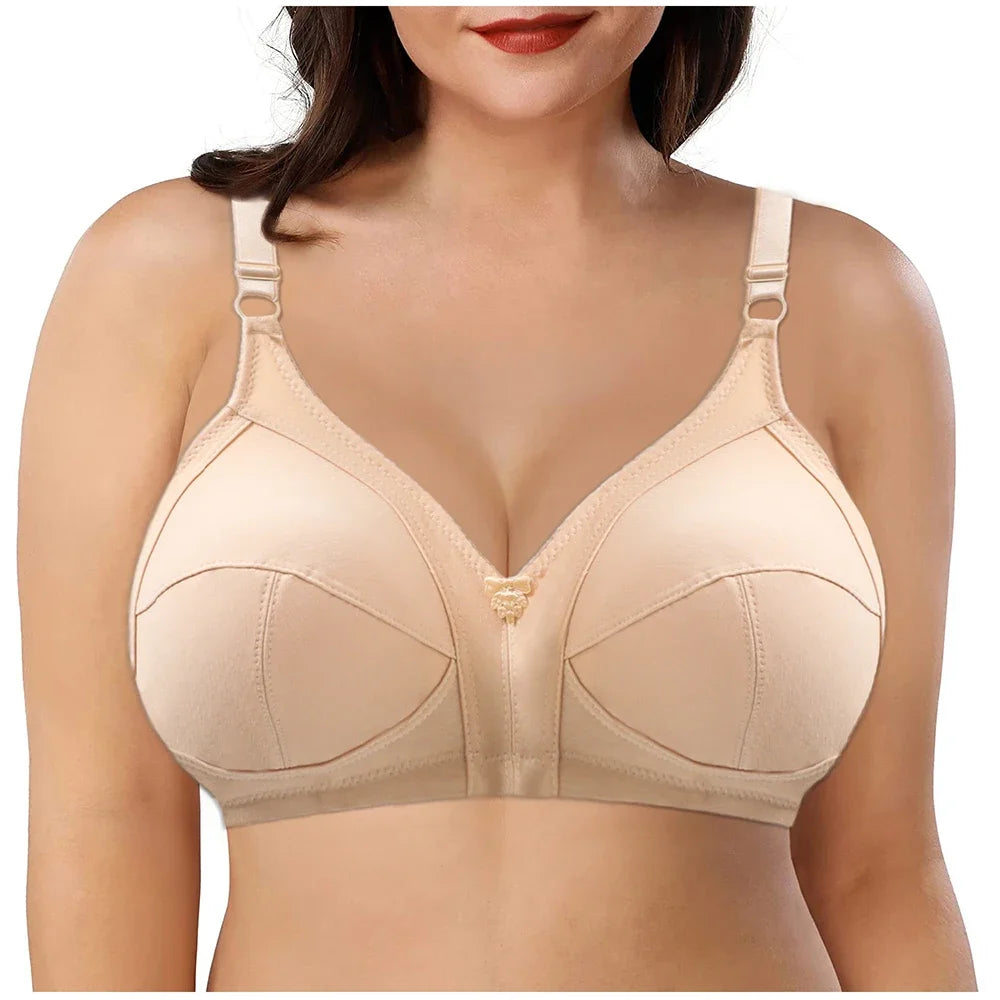 Bravellea Plus Size Wireless Bra - Full Coverage Lace C-F Cup 85-115