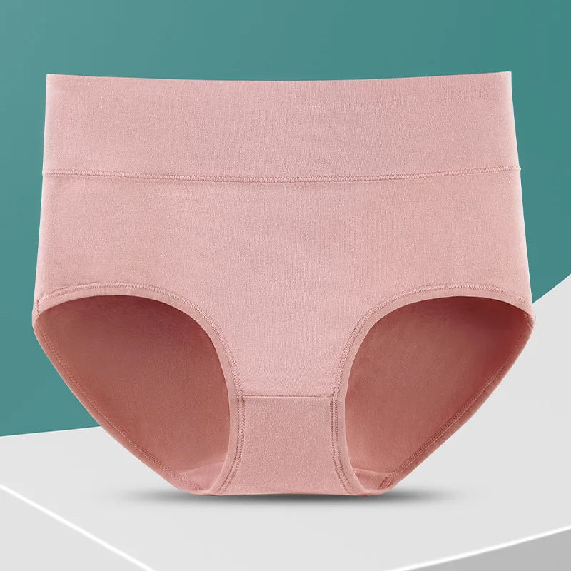 Bravellea High Waist Shaping Panties 4-Pack - Plus Size Cotton Briefs.