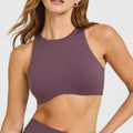Bravellea High Neck Sports Bra & Leggings Set - Gym Top with Built-In Cups