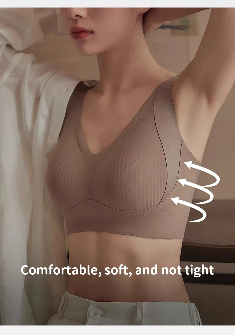 Bravellea Seamless Wireless Bra - Thin Style Anti-Sagging Push-Up 1-2 Pack