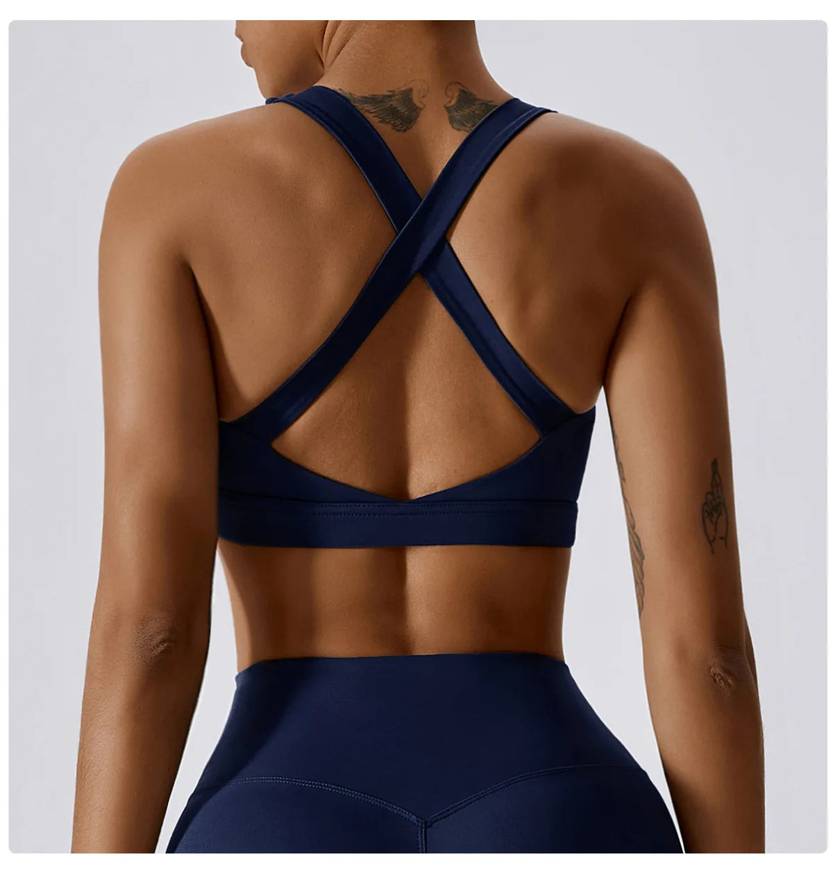 Bravellea Crossed Shoulder Strap Sports Bra - Summer Yoga Running Top