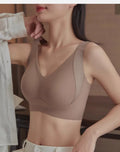 Bravellea Large Size Seamless Bra - Soft Gathering Wireless Breathable