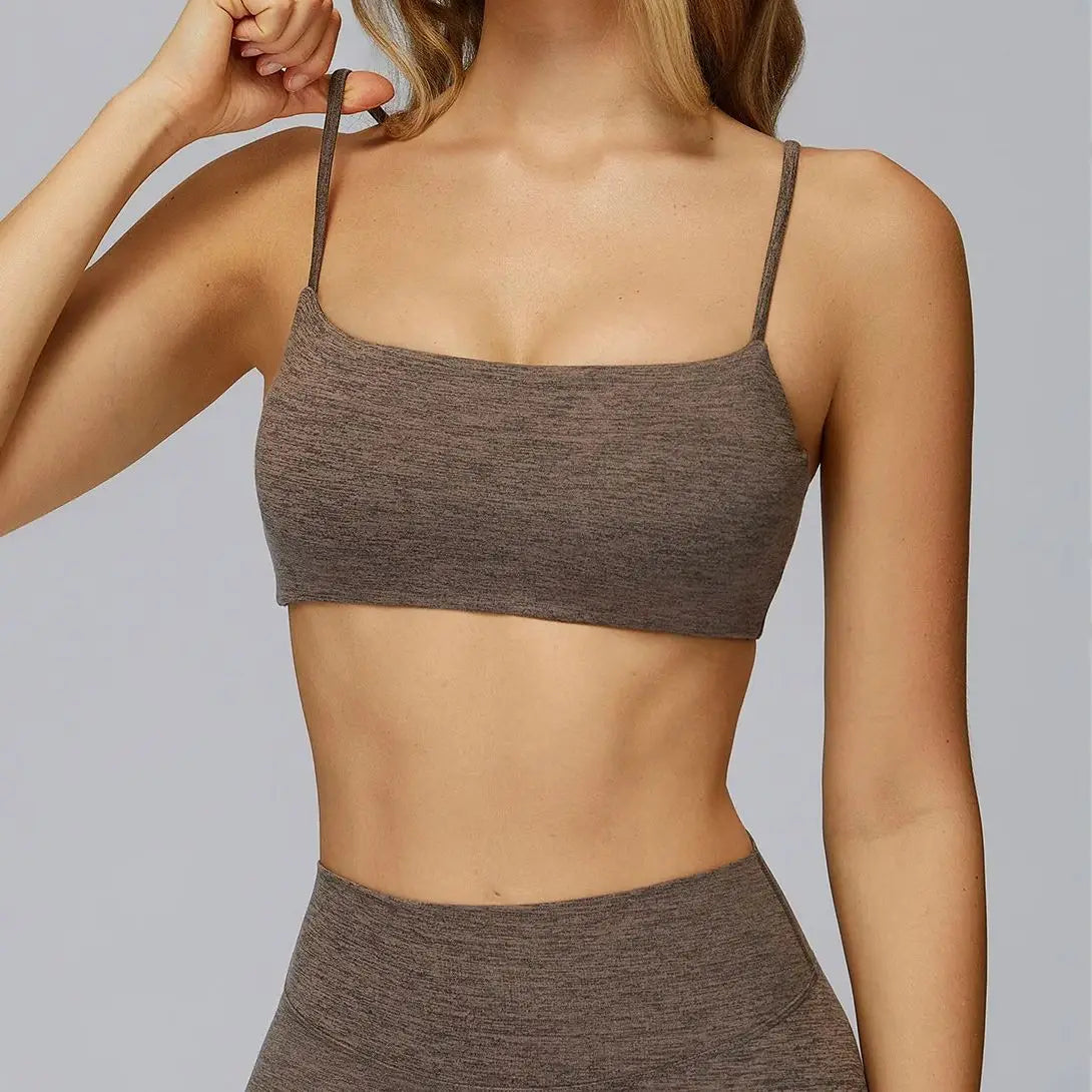 Bravellea Hollow Back Yoga Bra - Push-Up Quick-Drying Fitness Sports Top