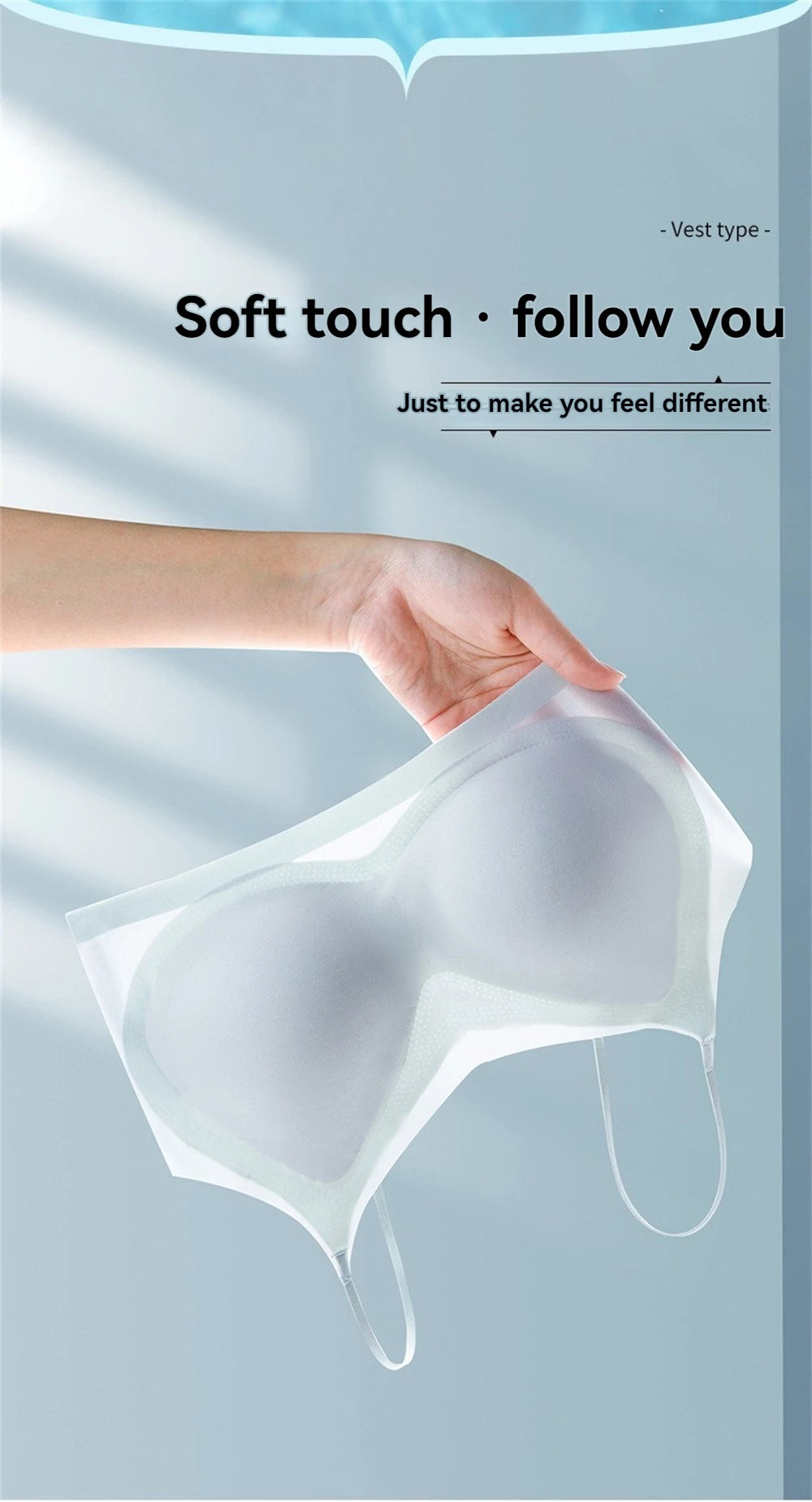 Bravellea Ice Silk Halter Bra - Ultra-Thin Breathable Seamless Wrap Vest
