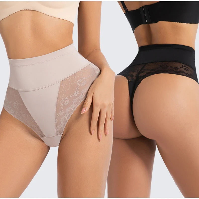 Bravellea Shapewear Thong Panties - High Waist Butt Lifter Body Shaper.