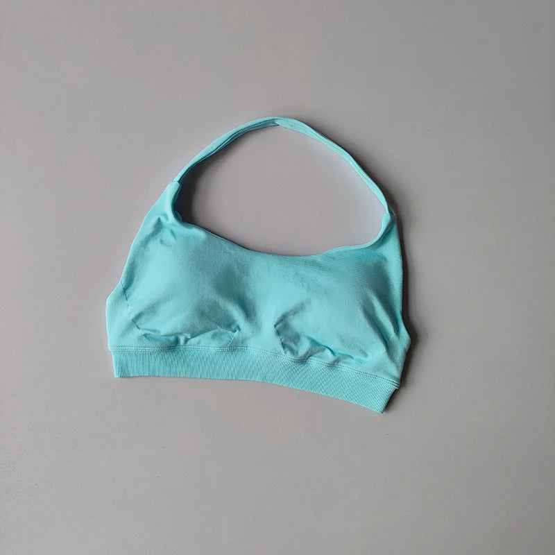 Bravellea Shockproof Seamless Sports Bra - Padded Backless Workout Top