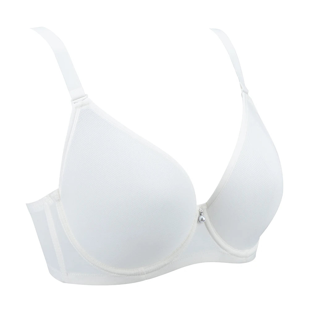 Bravellea Plus Size Full Coverage Bra - Ultra-Thin Mesh Plunge Push-Up C-F Cup