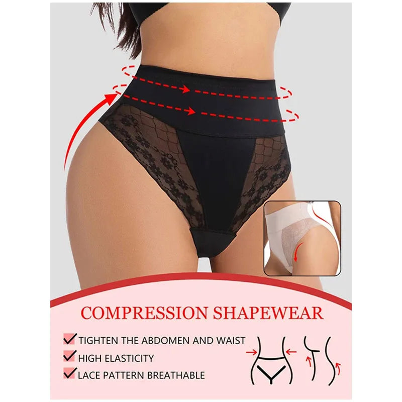 Bravellea Shapewear Thong Panties - High Waist Butt Lifter Body Shaper.