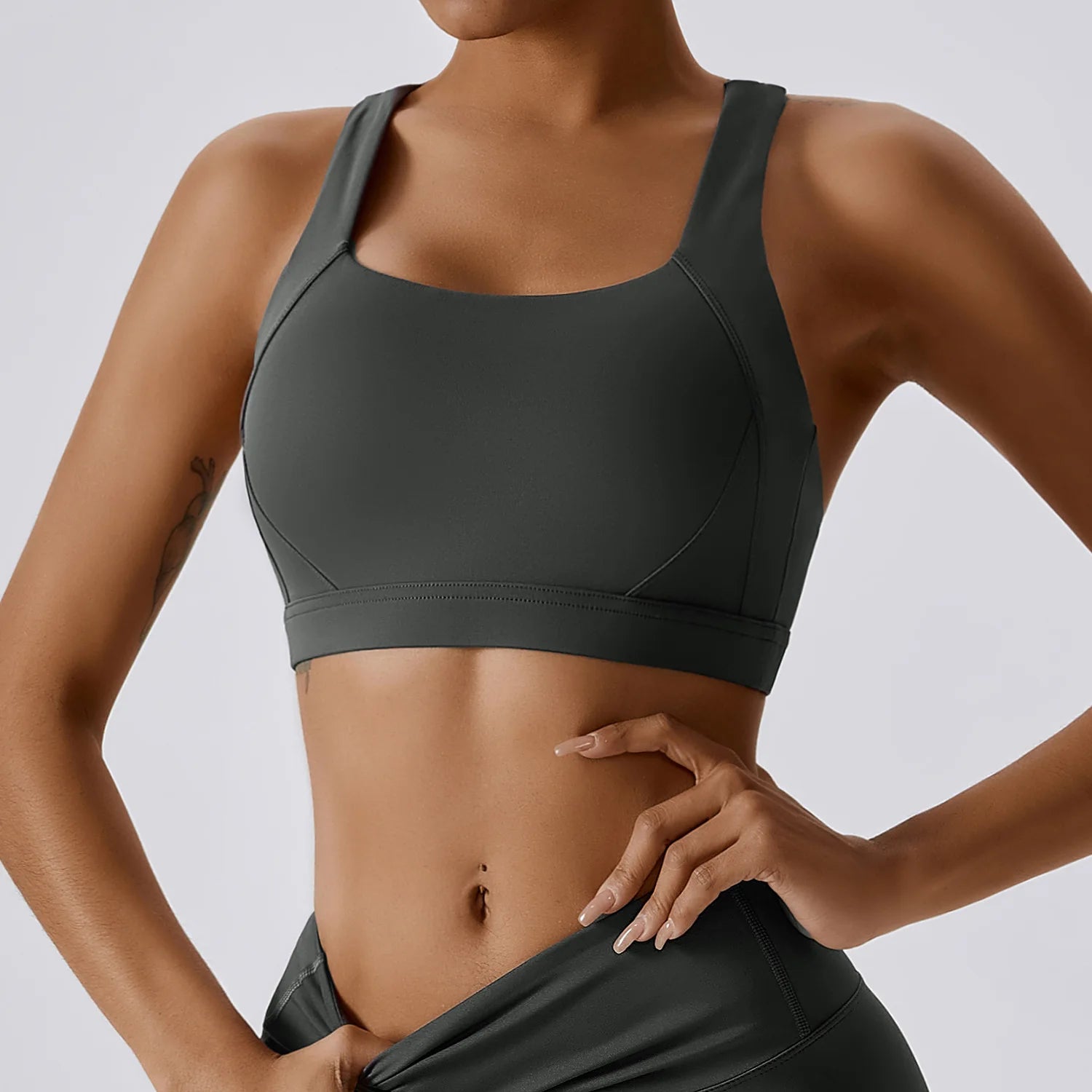 Bravellea Crossed Shoulder Strap Sports Bra - Summer Yoga Running Top