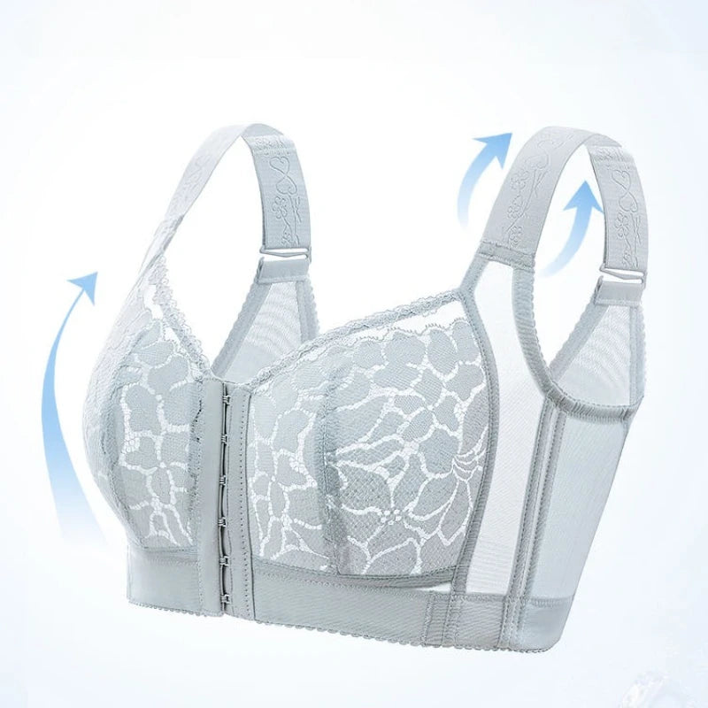 Bravellea Front Buckle Wireless Bra - Plus Size Adjustable Anti-Sagging Slimming