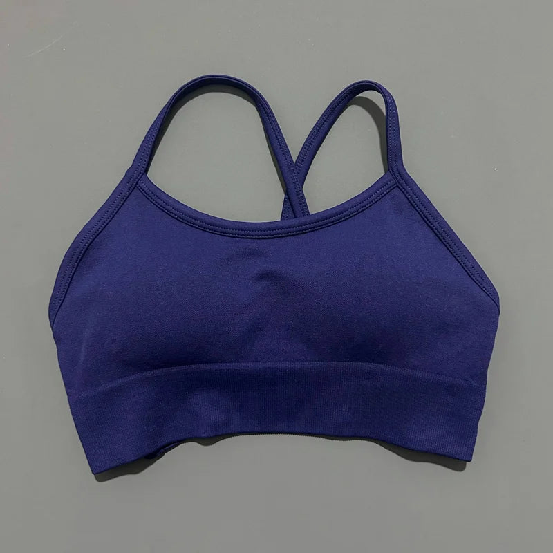 Bravellea Seamless Sports Bra - Push-Up Yoga Top with Removable Pads