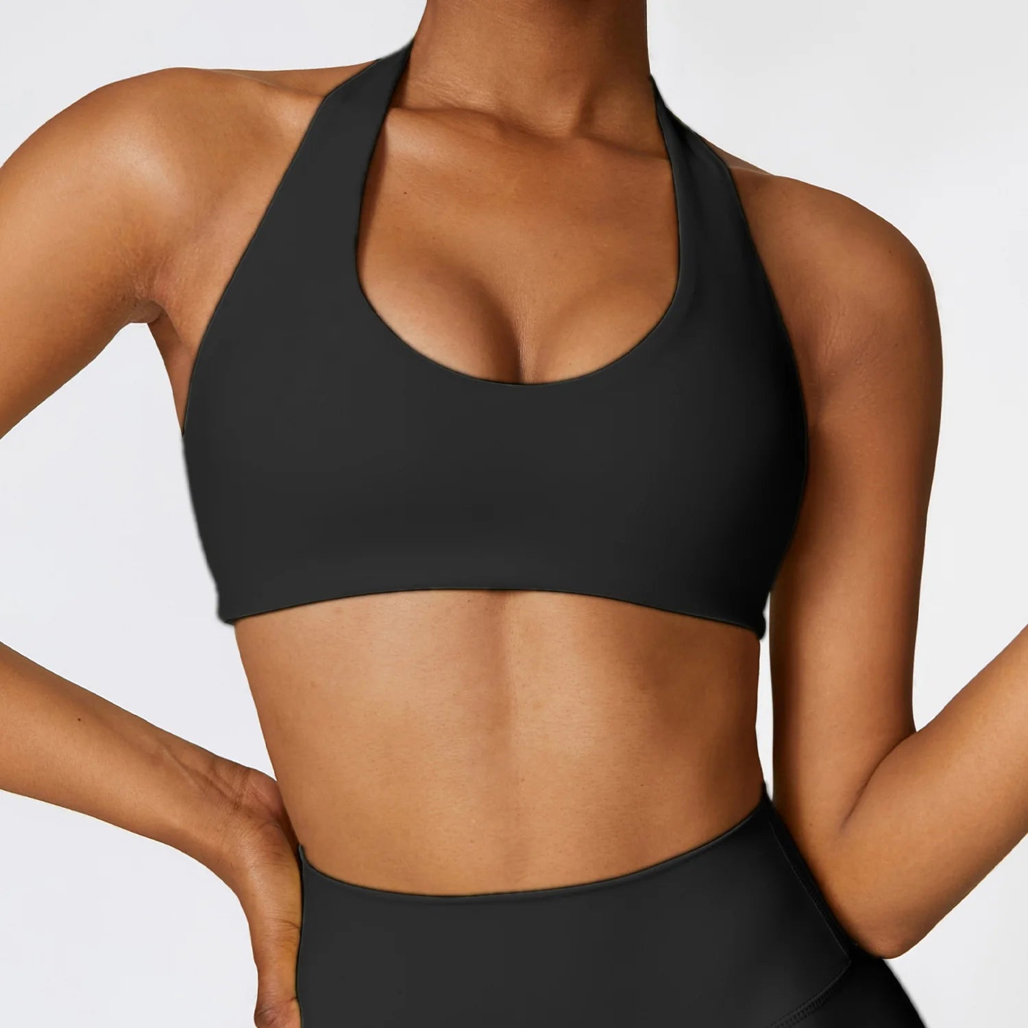 Bravellea Push-Up Sports Bra - Fitness Halter Yoga Shockproof Gym Top