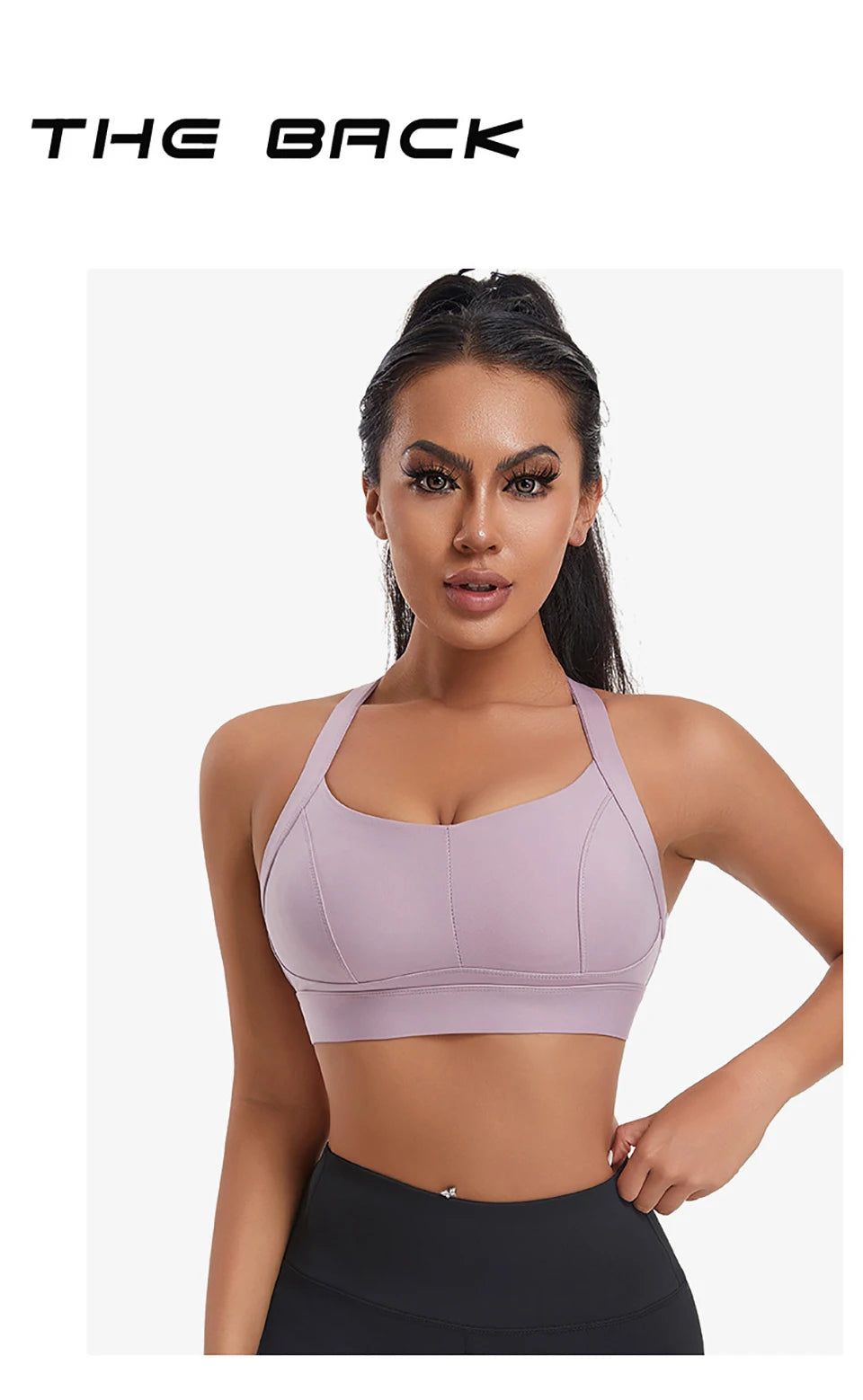 Bravellea High Impact Sports Bra - Criss Cross Back Shockproof Workout Top