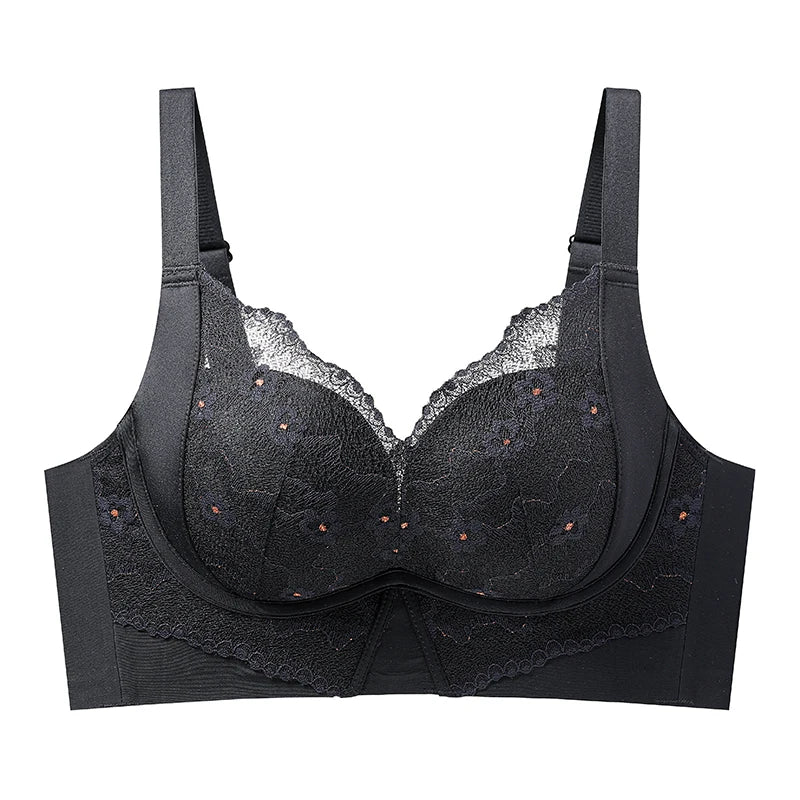 Bravellea Wireless Adjustable Lace Bra - Push-Up Anti-Sagging Sexy Lingerie