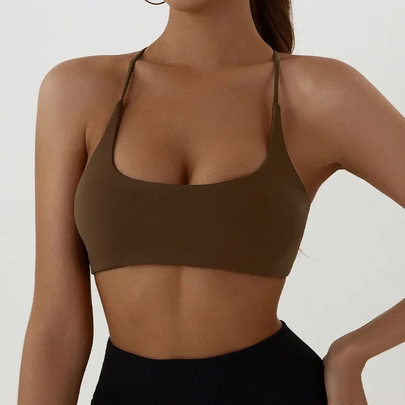 Bravellea Solid Color Yoga Bra - High Strength Tight Fit Training Top