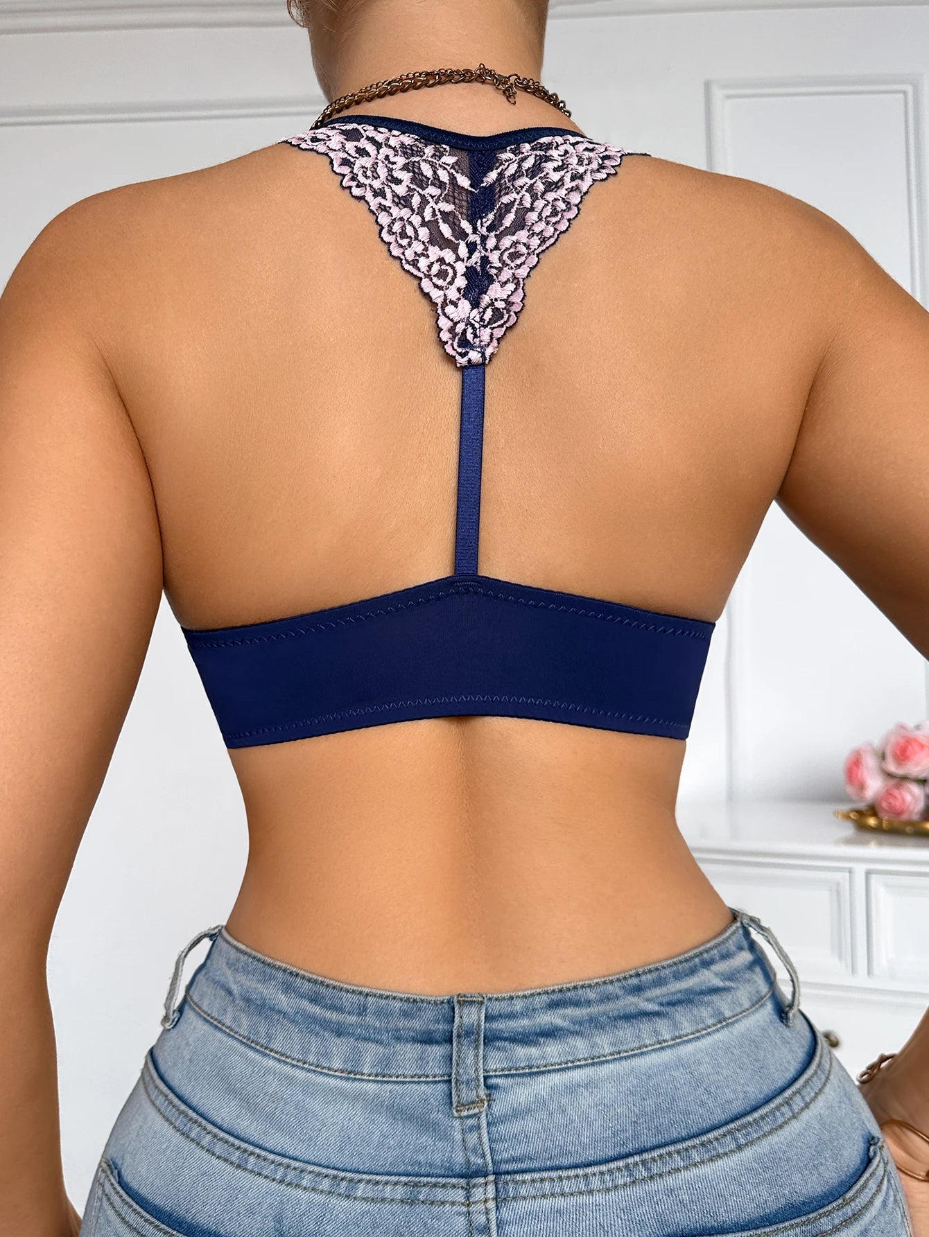 Bravellea Luxurious Lace Front Clasp Bra - B C Cup Push-Up Beautiful Back