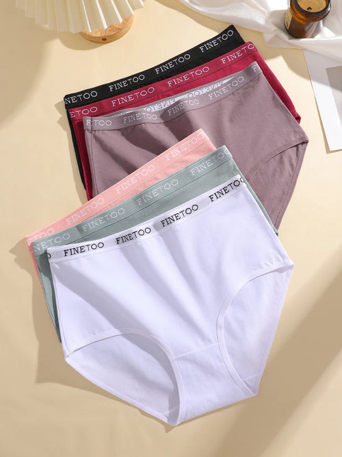 Bravellea Cotton Panties 6-Pack - Seamless High Waist Breathable Briefs Plus Size.
