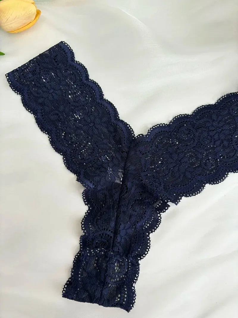 Bravellea Personalized Crystal Name Thong - Custom Text Lace G-String Gift.