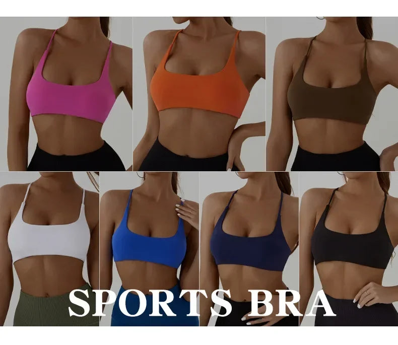 Bravellea Solid Color Yoga Bra - High Strength Tight Fit Training Top