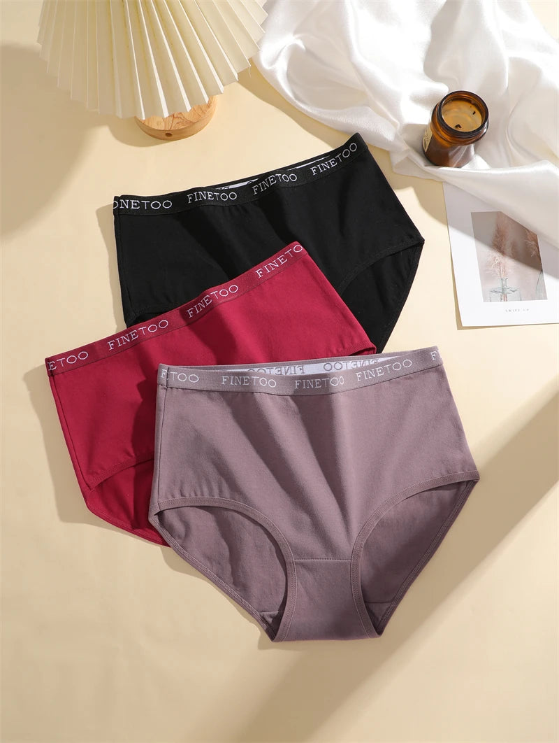 Bravellea Cotton Panties 6-Pack - Seamless High Waist Breathable Briefs Plus Size