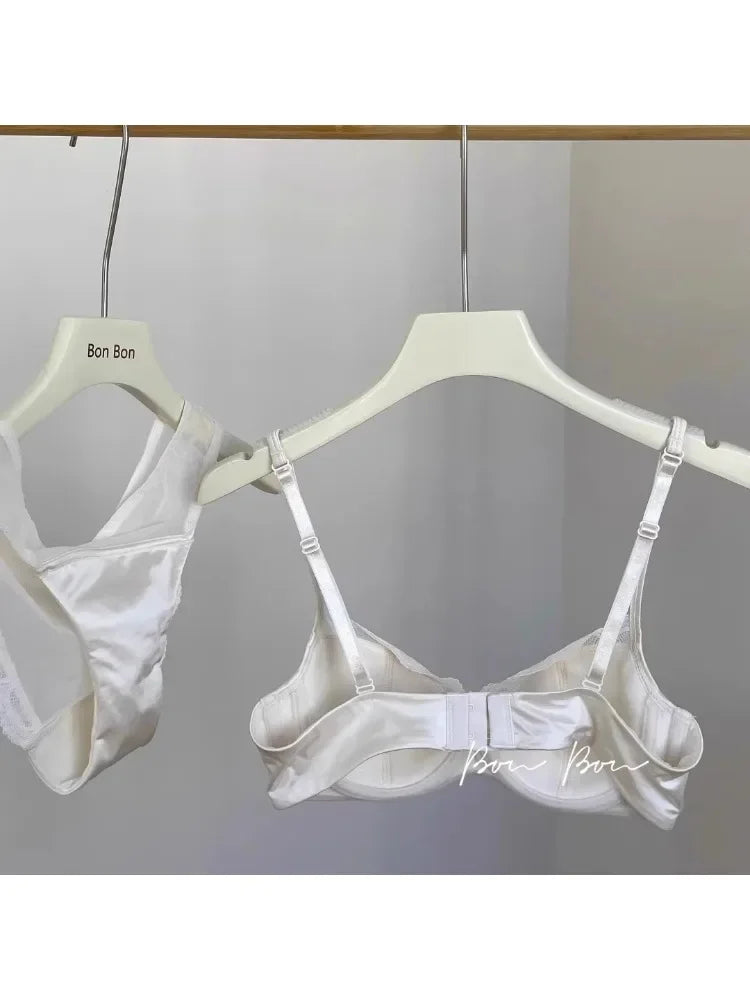 Bravellea French Luxury Silk Bra Set - Adjustable Slimming Bralette & Panty.