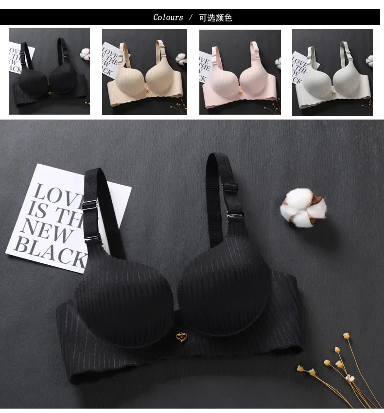 Bravellea Dual-Density Push-Up Bra - 6CM Lower Padded Wireless for Small Bust