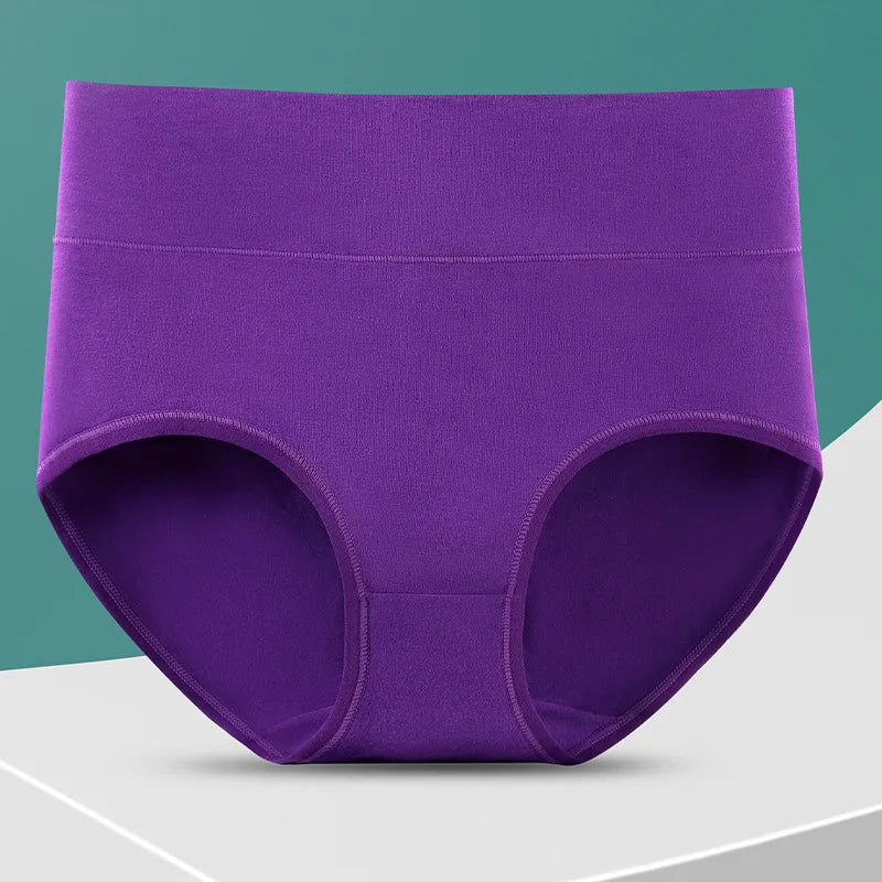 Bravellea High Waist Shaping Panties 4-Pack - Plus Size Cotton Briefs.