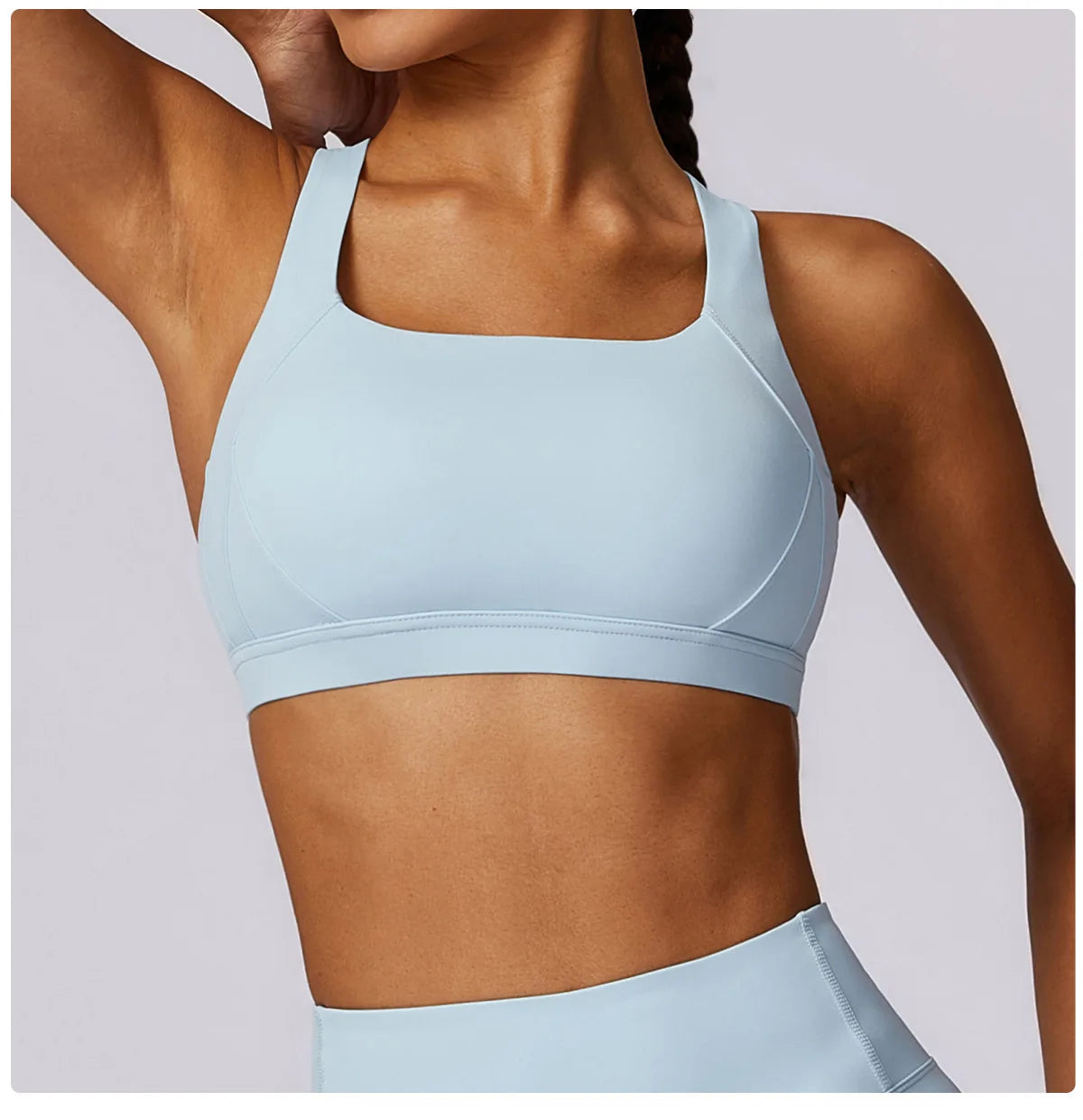 Bravellea Crossed Shoulder Strap Sports Bra - Summer Yoga Running Top