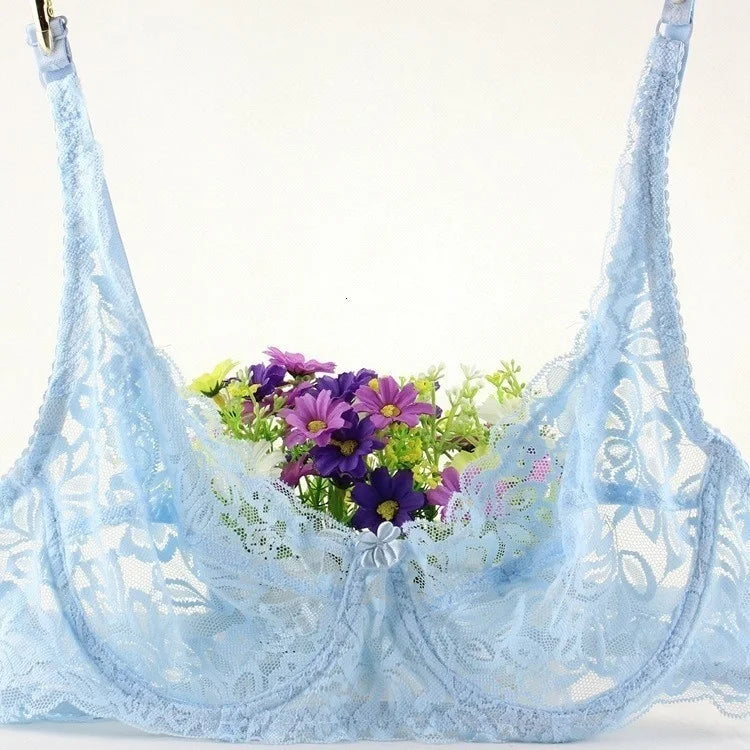 Bravellea Sexy Lace Flower Bra - Transparent Push-Up Bralette 2 Styles
