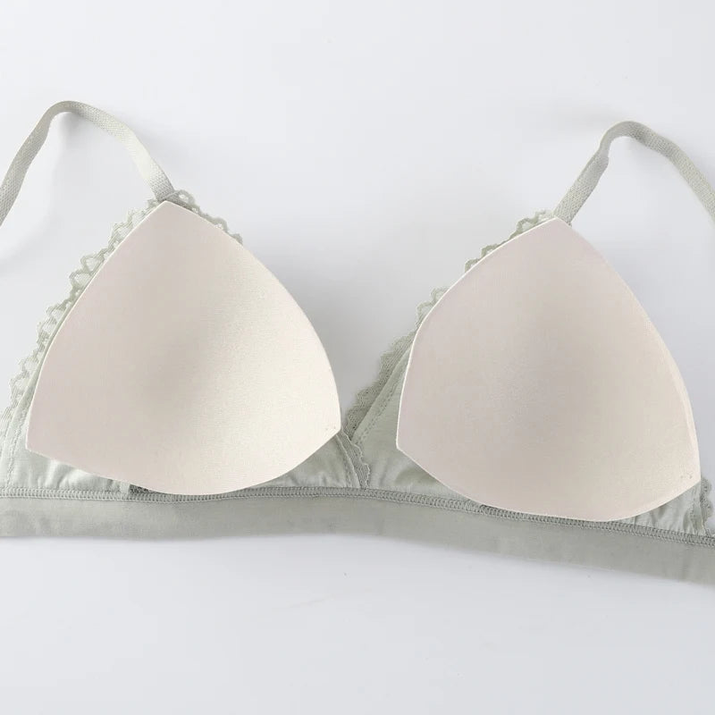 Bravellea Lace Bra & Panty Set - V-Neck Push-Up Sexy Low Waist Lingerie.