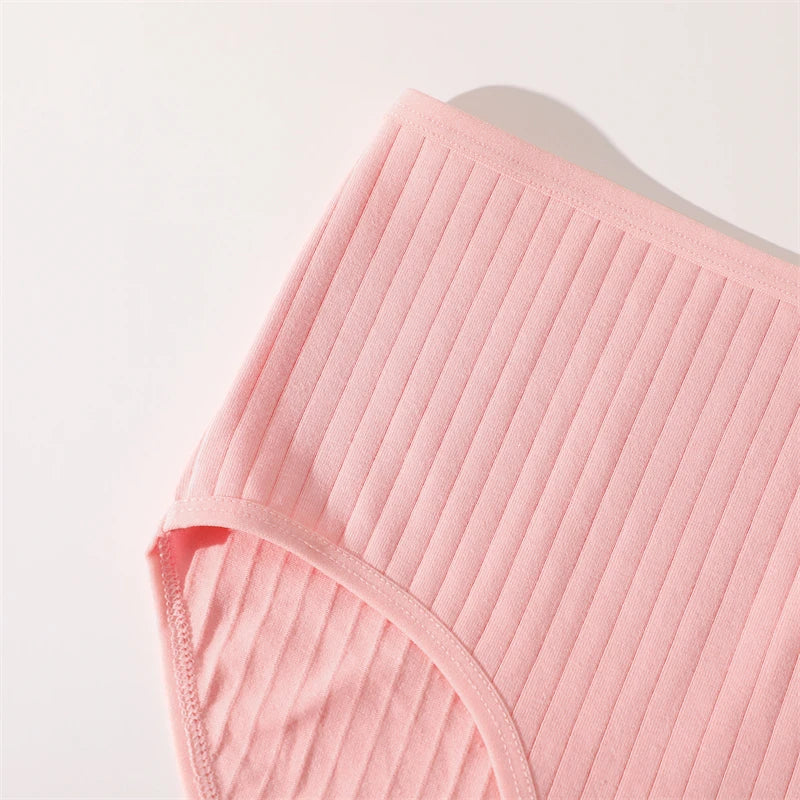 Bravellea Cotton Striped Panties 4-Pack - High Waist Breathable Briefs