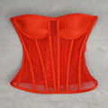 Bravellea Corset Bustier with Bra - Transparent Mesh Wedding Body Shaper
