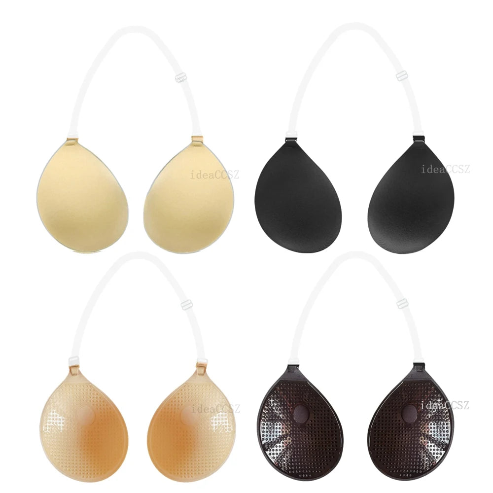 Bravellea Sticky Adhesive Bra - Invisible Backless Push-Up with Transparent Straps