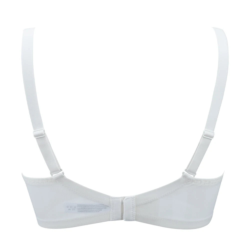 Bravellea Plus Size Full Coverage Bra - Ultra-Thin Mesh Plunge Push-Up C-F Cup