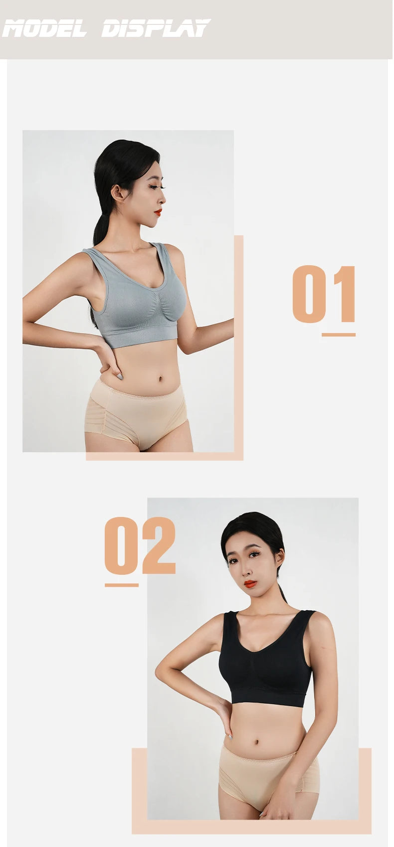 Bravellea Sports Bra - Removable Padded Shockproof Fitness Yoga Vest S-5XL